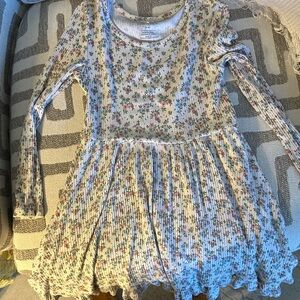 Posh Peanut Floral Ribbed Dress - Pink and Green